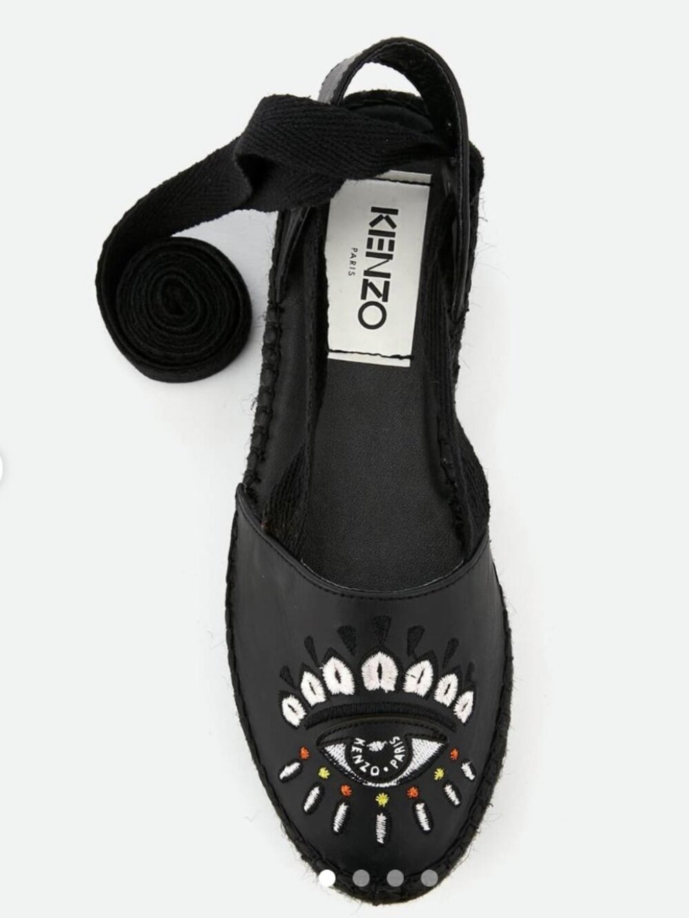 Kenzo Maya Leather Platform Espadrille Sandals in Black 8